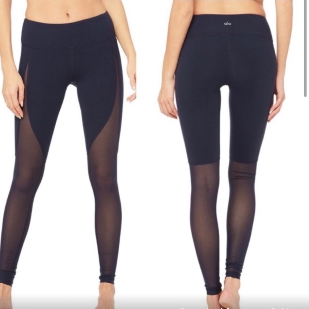 Alo Yoga Mesh Motion Leggings Starflower Blue Size Small